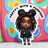 Pretty With a Purpose Urban Girl Sticker 4 Inch BOPP Waterproof Decal for Gear