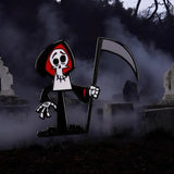 Grim Reaper Enamel Pin – Cartoon Scythe Skeleton Lapel Collectible Badge