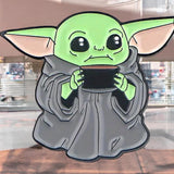 Cute Baby Yoda Enamel Pin – Mandalorian Grogu Coffee Cup Collectible Badge