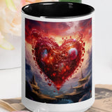 "Heart of Passion Mug - Romantic Fantasy Art Coffee Cup for Love