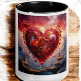 "Heart of Passion Mug - Romantic Fantasy Art Coffee Cup for Love