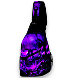 Purple Skull Sling Bag 15" Crossbody Chest Backpack with Pockets Gothic Neon Art