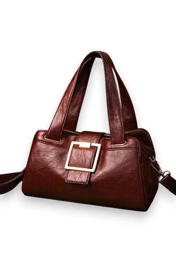 Women’s Multi-Layer Leather Boston Bag Large Capacity Designer Top Handle Purse