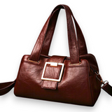 Women’s Multi-Layer Leather Boston Bag Large Capacity Designer Top Handle Purse