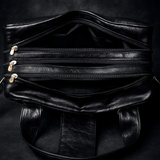 Women’s Multi-Layer Leather Boston Bag Large Capacity Designer Top Handle Purse