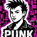 Punk Girl Sticker 4in | Rebel Punk Portrait BOPP Vinyl | Alternative Decal