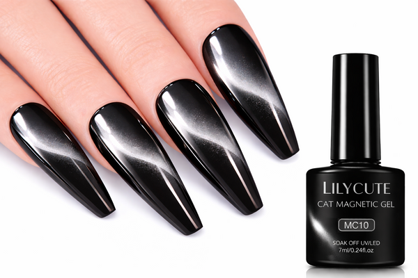 Cat Eye Gel Polish Black Magnetic UV LED Soak Off Nail Art LILYCUTE MC10 7ml