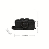 Women’s Retro Rivet Clutch Bag Motorcycle Purse Chain Crossbody