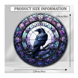 Raven Suncatcher Acrylic Faux Stained Glass Gothic Window Hanging Decor