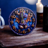 "12-Inch Cute Purple Dragon Clock - Whimsical Fantasy Wall Decor"
