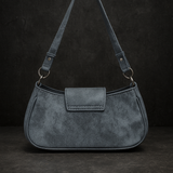 Denim Heart Chain Shoulder Bag Y2K Punk Crossbody Purse 9.8in Cute Style