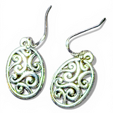 Sterling Silver Spiral Earrings 1.5" Dangle Celtic Boho Jewelry Gift