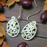 Sterling Silver Spiral Earrings 1.5" Dangle Celtic Boho Jewelry Gift