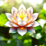 Lotus Flower Suncatcher 8.6 Inch Faux Stained Glass Window Decor Gift