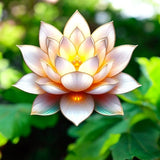 Lotus Flower Suncatcher 8.6 Inch Faux Stained Glass Window Decor Gift