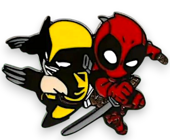 Marvel Deadpool  Wolverine Enamel Pin – Superhero Collectible Badge Gift