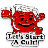 Funny Kool-Aid Pitcher Enamel Pin Let's Start A Cult Badge Novelty Gift