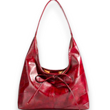 Red Slouchy Hobo Shoulder Bag Soft Leather Look Y2K Gothic Chic Purse
