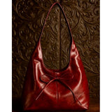 Red Slouchy Hobo Shoulder Bag Soft Leather Look Y2K Gothic Chic Purse