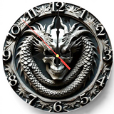 Dragon Wall Clock 9.8 Inch Silent Gothic Decor for Bedroom and Living Room