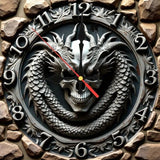 Dragon Wall Clock 9.8 Inch Silent Gothic Decor for Bedroom and Living Room