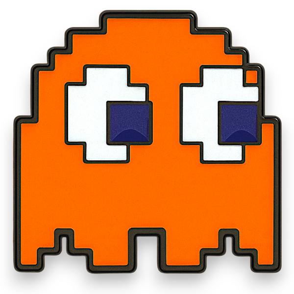 Clyde Orange Pixel Ghost Enamel Pin 2x2cm Retro Arcade Gaming Accessory
