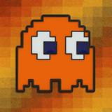 Clyde Orange Pixel Ghost Enamel Pin 2x2cm Retro Arcade Gaming Accessory