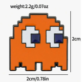 Clyde Orange Pixel Ghost Enamel Pin 2x2cm Retro Arcade Gaming Accessory