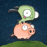 Gir Riding Pig Enamel Pin Invader Zim