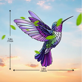Hummingbird Suncatcher Faux Stained Glass Window Hanging 7.8" Colorful