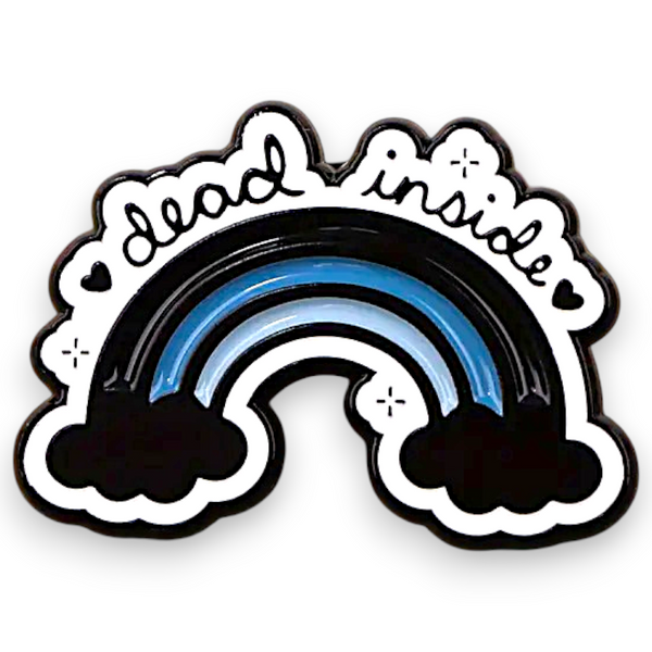 Dead Inside Rainbow Enamel Pin Gothic Emo Dark Humor Cute Badge