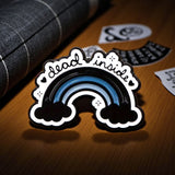 Dead Inside Rainbow Enamel Pin Gothic Emo Dark Humor Cute Badge