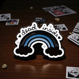 Dead Inside Rainbow Enamel Pin Gothic Emo Dark Humor Cute Badge
