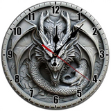 Majestic Dragon Wall Clock 10 Inch Silent Gothic Home Decor Art Piece