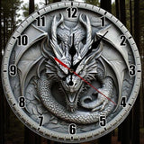Majestic Dragon Wall Clock 10 Inch Silent Gothic Home Decor Art Piece