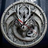 Majestic Dragon Wall Clock 10 Inch Silent Gothic Home Decor Art Piece