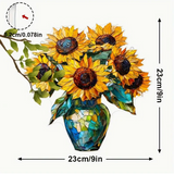 Sunflower Suncatcher 9 Inch Faux Stained Glass Window Hanging Floral Decor Gift
