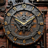 Steampunk Gothic Wall Clock 8” Silent Acrylic Wing Gear Industrial Home Decor