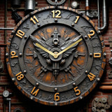 Steampunk Gothic Wall Clock 8” Silent Acrylic Wing Gear Industrial Home Decor