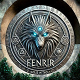 "8-Inch Fenrir Norse Mythology Wall Art - Viking Wolf Decor with Runes"