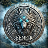 "8-Inch Fenrir Norse Mythology Wall Art - Viking Wolf Decor with Runes"