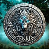 "8-Inch Fenrir Norse Mythology Wall Art - Viking Wolf Decor with Runes"