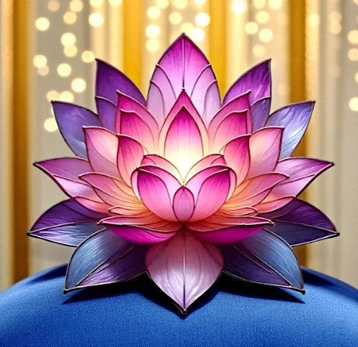 Lotus Flower Suncatcher 8.7" Acrylic Window Hanging Decor 2D Flat Stained Glass