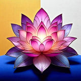 Lotus Flower Suncatcher 8.7" Acrylic Window Hanging Decor 2D Flat Stained Glass
