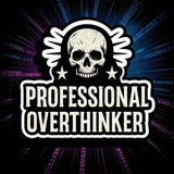 Professional Overthinker Skull Sticker - 4" BOPP Alt Grunge Vinyl Decal