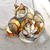 Sleeping Cats Sun Catcher 8" Acrylic Decor Gift for Cat Lovers Home Décor