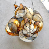 Sleeping Cats Sun Catcher 8" Acrylic Decor Gift for Cat Lovers Home Décor