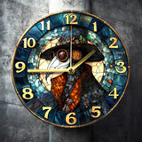 Plague Doctor Wall Clock 8 Inch Silent Gothic Stained Glass Home Decor