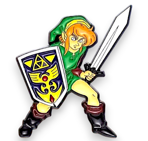 Legend of Zelda Link Enamel Pin – Retro Nintendo Gamer Collectible Lapel Badge