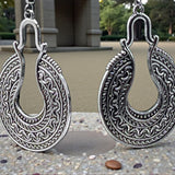 Silver Boho Tribal Earrings Ethnic Vintage Style Scroll Dangle Drop Jewelry Gift